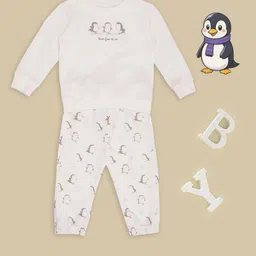 Pantaloons Baby Girls Printed Round Neck Pure Cotton T-shirt & Pyjamas-picture-22