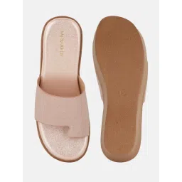 MOZAFIA Women Peach Slip On Wedges image 5