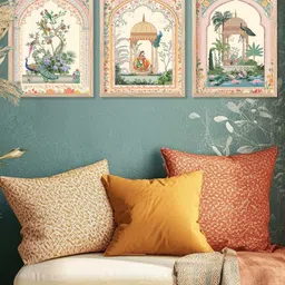 WALLLANE Set of 3 Wood Birds and Animals Wall Paintings image 5