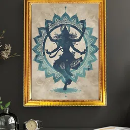 blinkart Blue & Grey Lord Shiva Printed Wall Art-image-52