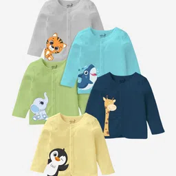x2o Infants Pack Of 5 Printed Cotton Jhabla JBL_FS_E001_14_P5 image 5