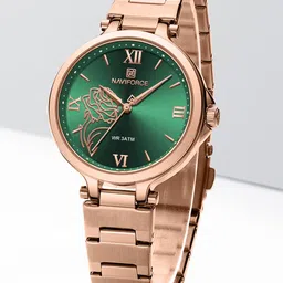Naviforce Women Printed Dial & Stainless Steel Straps Analogue Watch NF5060_RG GN-picture-32