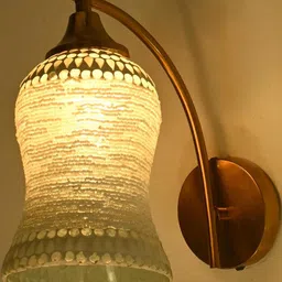 SOMIL White & Blue Printed Glass Cylinder Shaped Wall Lamp-image-98