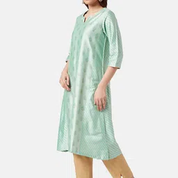 RANGMANCH BY PANTALOONS Ethnic Motifs Printed Notched Neck A-Line Kurta image 3
