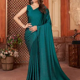 DIVASTRI Beads and Stones Satin Saree-picture-11