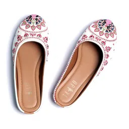 Kethi Fashion Women Embellished Party Mules with Embroidered Flats image 3