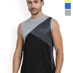 FTX Pack Of 4 Color Blocked Round Neck Gym Vests 709-2_709-5_709-9_709-12-S-picture-16