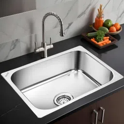 ruhe Square Single Bowl 26x20x9 Inches Kitchen Sink| Premium Stainless Steel Sink 26 X 20 X 9 Inches Vessel Sink-picture-11