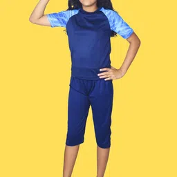 Aqua Holic Girls Printed Swimsuit With Attached Shorts image 4