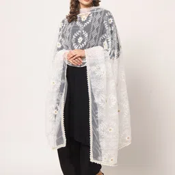Zamour Embroidered Net Dupatta image 3