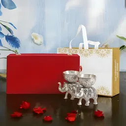 INTERNATIONAL GIFT Set Of 2 Silver Plated Elephant Bowl Gift Sets-image-71