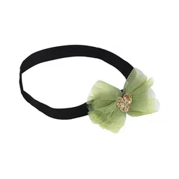 Aye Candy Girls Green & Black Embellished Bow Hairband-image-71