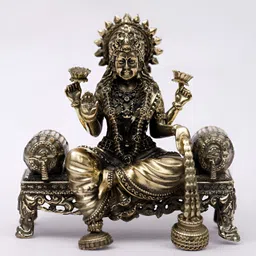 Exotic India Her Majesty Devi Lakshmi Superfine Brass Statue-image-17