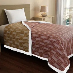 Boutique Living India Pink & Beige 200 TC Ethnic Motifs Single Bed Cotton Dohar-picture-15