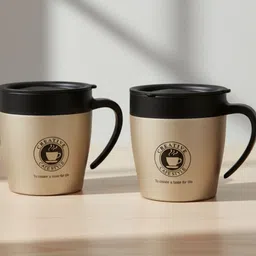 TASKHOUSE Set of 2 Gold-Toned & Black Stainless Steel Glossy Cups-picture-17