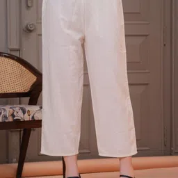 KALINI Embroidered Shirt Collar Pure Cotton Shirt With Trousers image 5