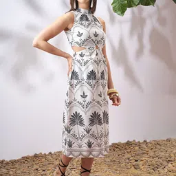 Vara By Vishudh Floral Print A-Line Midi Dress-image-31