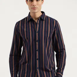 United Colors of Benetton Men Vertical Striped Spread Collar Pure Cotton Casual Shirt image 1