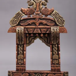 Exotic India Wooden Ethnic Motifs Matte Handmade Hall Jharokha Wall Hangings - 17 In image 3