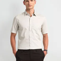 Arrow Men Modern Spread Collar Geometric Printed Cotton Slim Fit Formal Shirt-picture-36