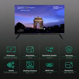 Croma 80 cm (32 inch) HD Ready LED Smart Android TV with Google Assistant (2022 model) image 3