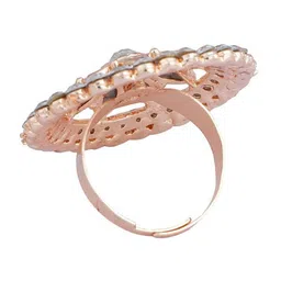 Anouk Rose Gold Plated Stone Studded Finger Ring image 3