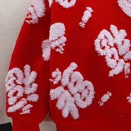 Xsole Girls Printed Pullover with Fuzzy Detail image 3