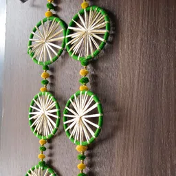 Sellplus 2 Pcs Green & Yellow Gota Circle Bangle Toran image 5