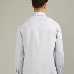 Arrow Men Textured Spread Collar Pure Cotton Satin Italian Elegance Formal Shirt image 3