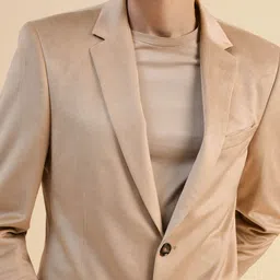 Givo Notched Lapel Corduroy Single-Breasted Smart Fit Formal Blazer image 2