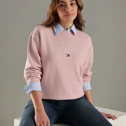 Tommy Hilfiger Europe Women Brand Logo Embroidered Pullover Sweatshirt-picture-42