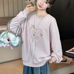 LULU & SKY Girls Embroidered Full Sleeve Oversized Sweatshirt-picture-38