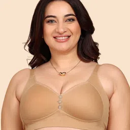 Komli Bonded Breathable Cotton Plus Size M-Frame Minimiser Padded Bra-picture-34