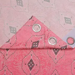 Ville Style Set of 2 Pink Polyester Abstract Printed Window Curtain image 2