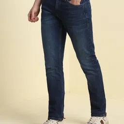 Allen Solly Men Whiskers and Chevrons Slim Fit Light Fade Jeans image 5