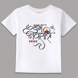BLUSHES Kids Navaratri Printed Short Sleeves Pure Cotton T-shirt-picture-17