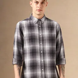 Dennis Lingo Men Smart Button-Down Collar Tartan Checked Cotton Casual Shirt-image-38