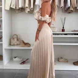 JC Mode Off Shoulder Neck Top With Palazzos Co-Ords image 4