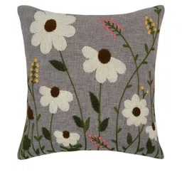 monkdecor Boho Garden Embroidered, Grey Cushion Cover 5 Pieces image 3