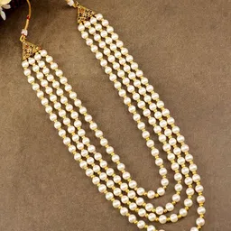 JIYANSHI FASHION Men Gold-Plated Pearls Beaded Layered Statement Necklace-image-38