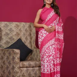 shivanya  handicrafts Shivanya Handicrafts Batik Printed Pure Cotton Block Print Saree-picture-39