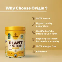 origin nutrition NaturalProtein with 25g/Serving, Muscle Gain and Recovery ,Third-Party Certified Plant-Based Protein image 3