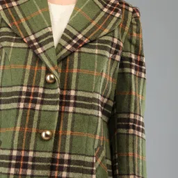 Roadster Women Checked Polyester Regular Fit Trench Coat image 3