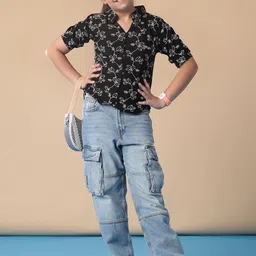 V-Mart Girls Floral Embroidered Top image 5