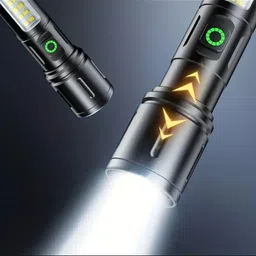 finaro Metal Led Light Long Range 1000 Meter|1 Km High Power Zoomable & Type-C Torch image 2