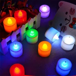 siddivinayak creation 12 pcs flameless Divas Colorful LED Lights, Multi Flashing Candles Candle-picture-18