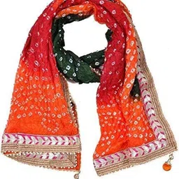 pk hub Art Silk Embellished Multicolor Women Dupatta image 2