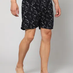 cantabil Printed Men Black Boxer Shorts image 3