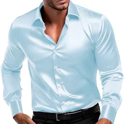 nat jastica Men Regular Fit Solid Cut Away Collar Party Shirt-picture-11