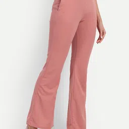 next one Women Flared Pink Polyester Trousers-picture-18
